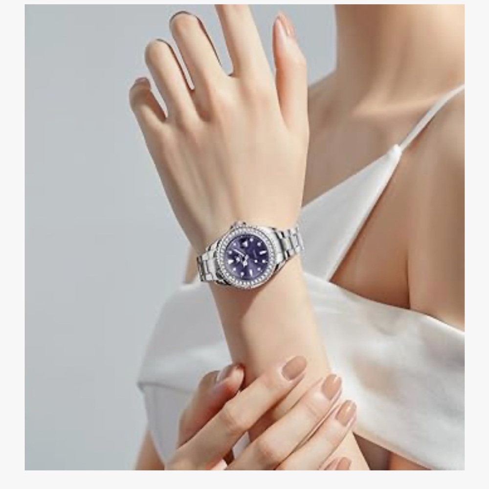 Women's Silver and Purple Quartz Watch - Picture 2 of 5